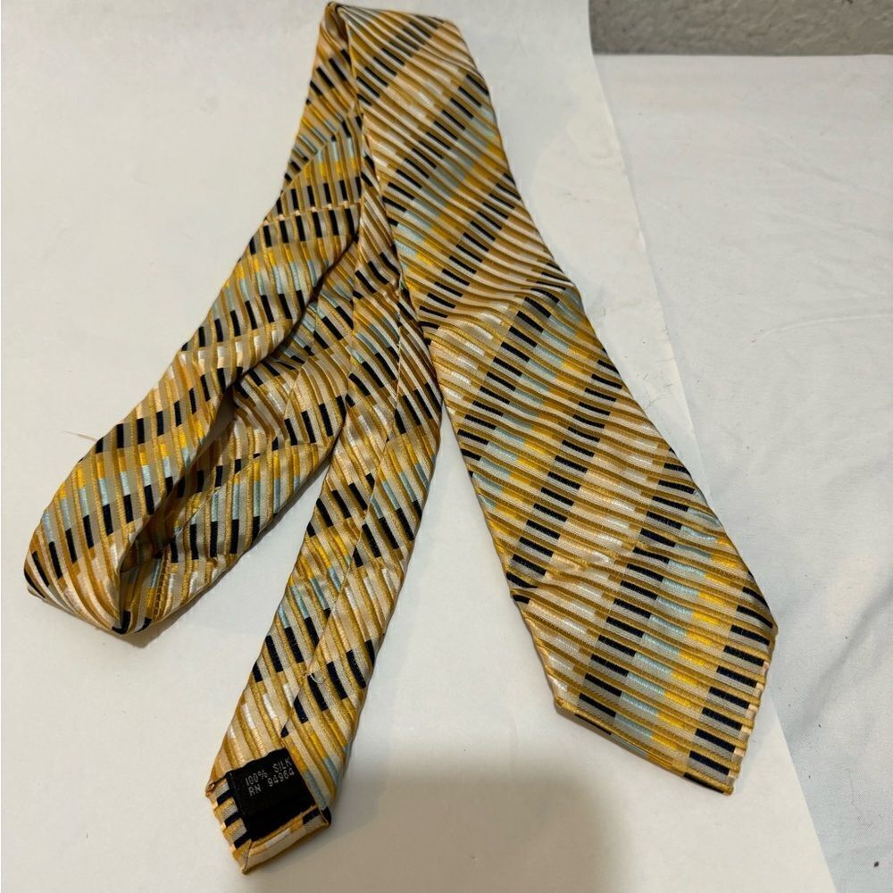 Giorgio Bissoni silk tie vintage black gold